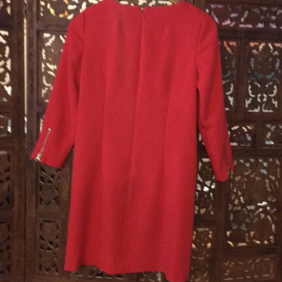 J Crew double zip shift dress in red - Picture 2 of 5